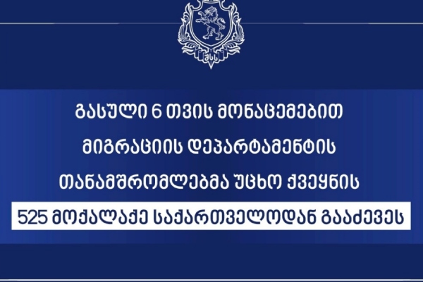 მიგრაციის დეპარტამენტის თანამშრომლებმა საქართველოდან უცხო ქვეყნის 41 მოქალაქე გააძევეს